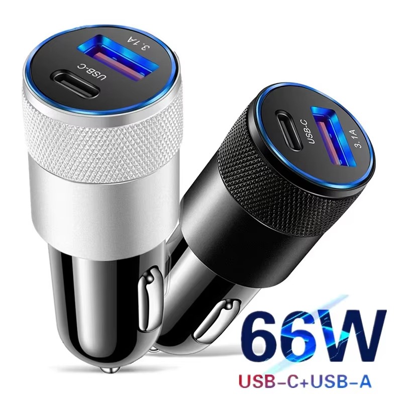 Fast Ev Charger - 66W USB 차량용 충전기, Type-C 고속