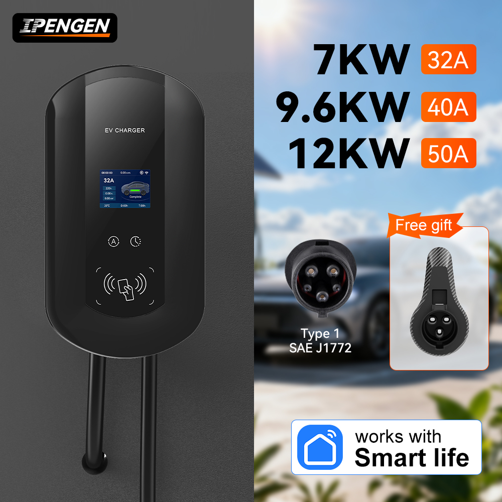 Wallbox Ev - IPENGEN 32A/40A/50A EV 충전소 7/9.6/11KW 전기차