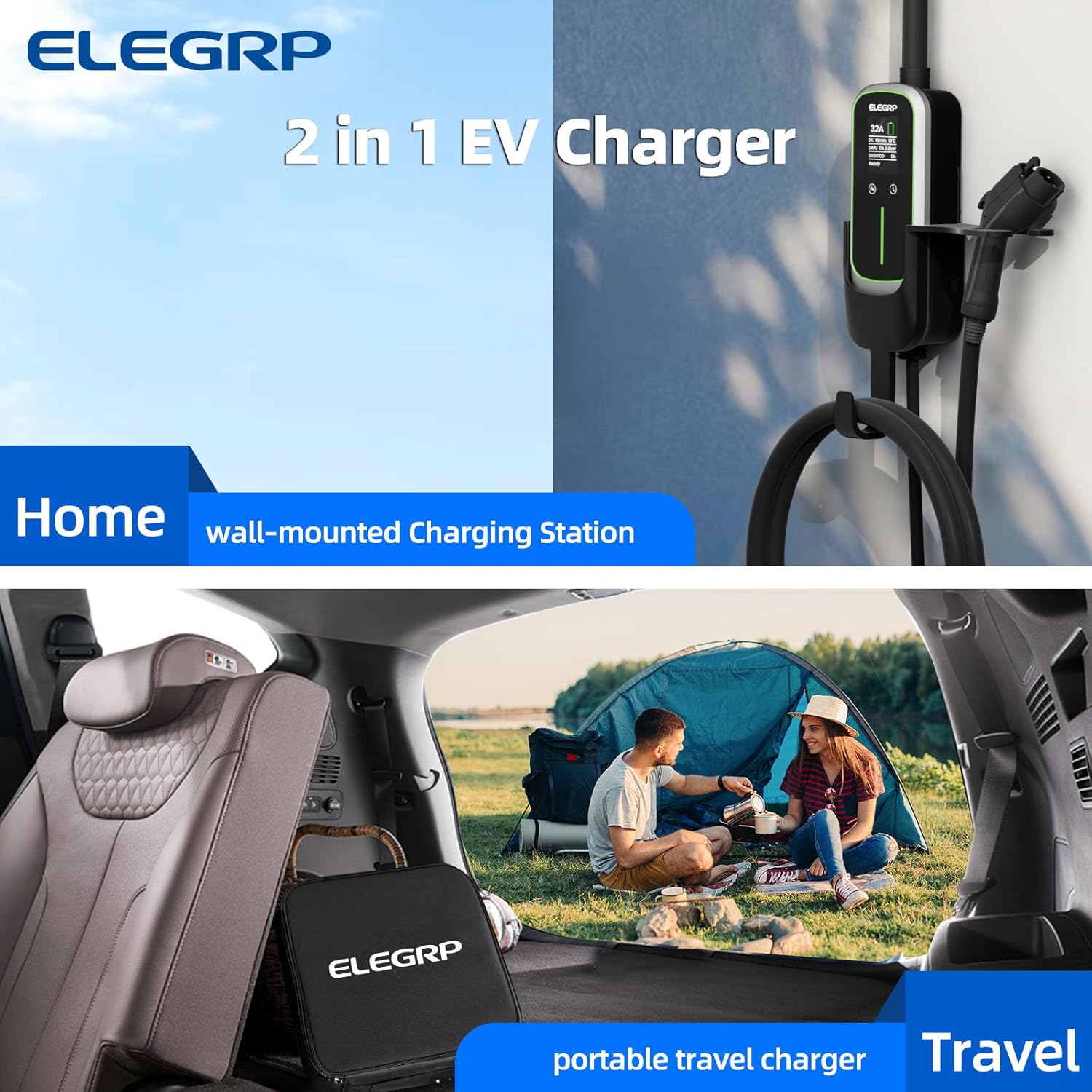 ELEGRP 32Amp 휴대용 전기 자동차 충전기, 모 - Home Ev Charger 리뷰 및 가격