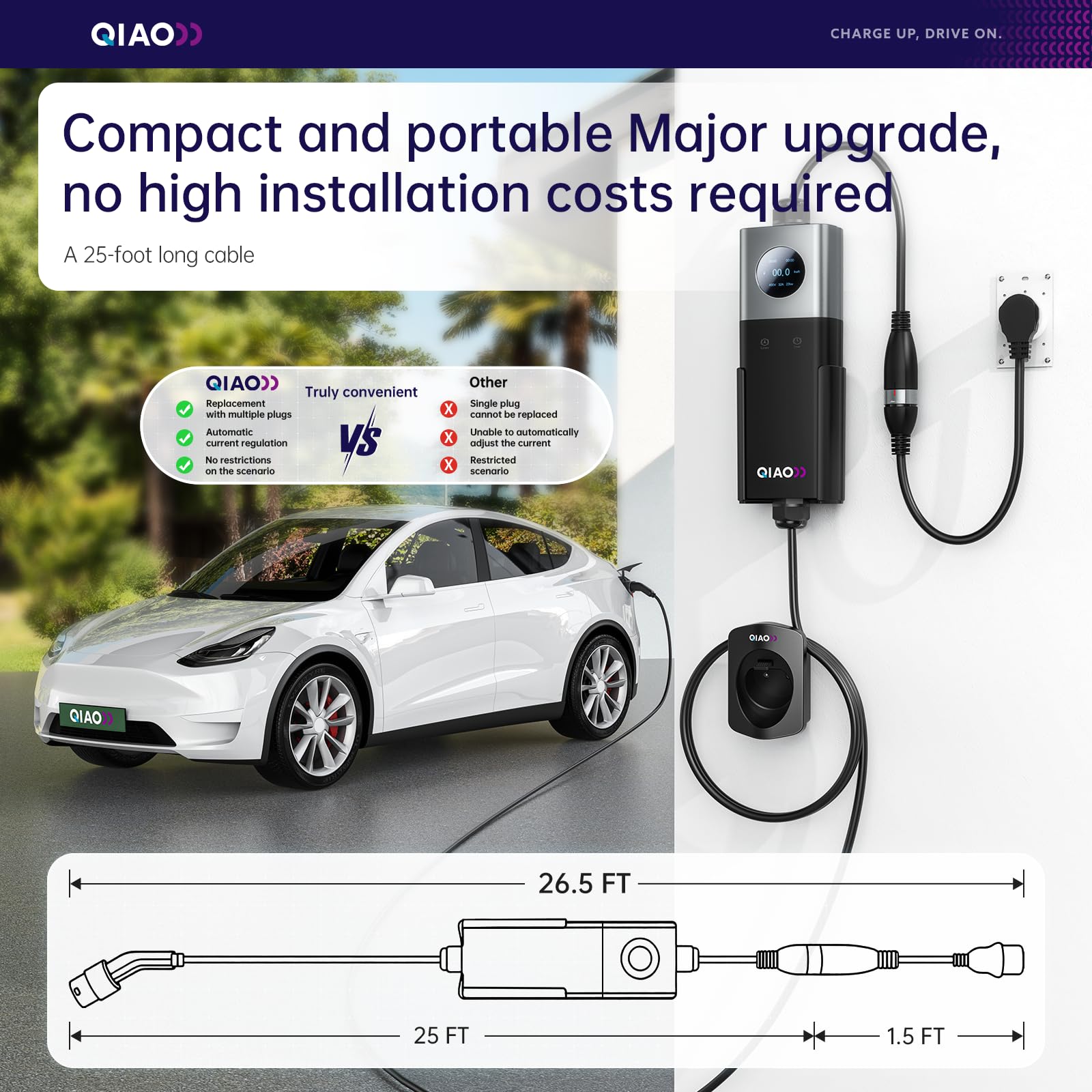 QIAO 레벨 2 전기차 충전기, SAE J1772 4 - Ev Charger Adapter 리뷰 및 가격