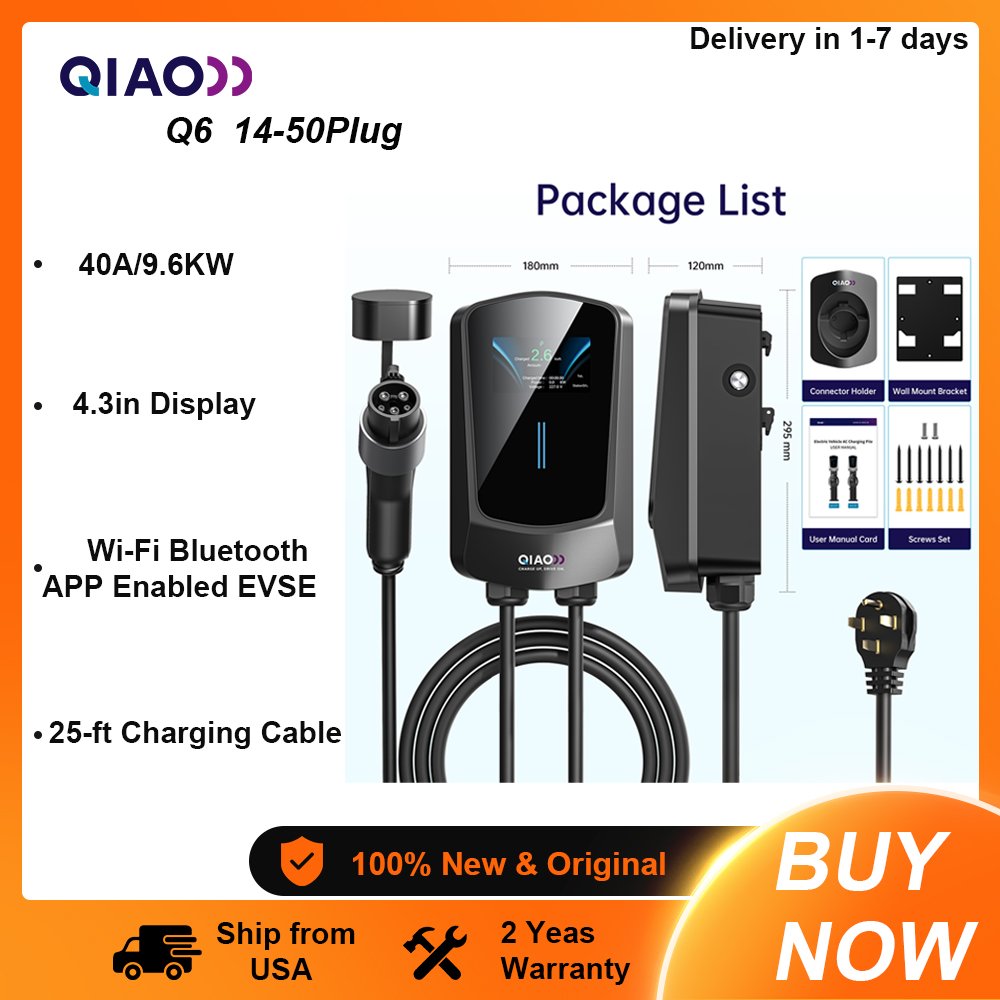 QIAO 레벨 2 전기차 충전기, 9.6kW, 40A, - Home Ev Charger 리뷰 및 가격