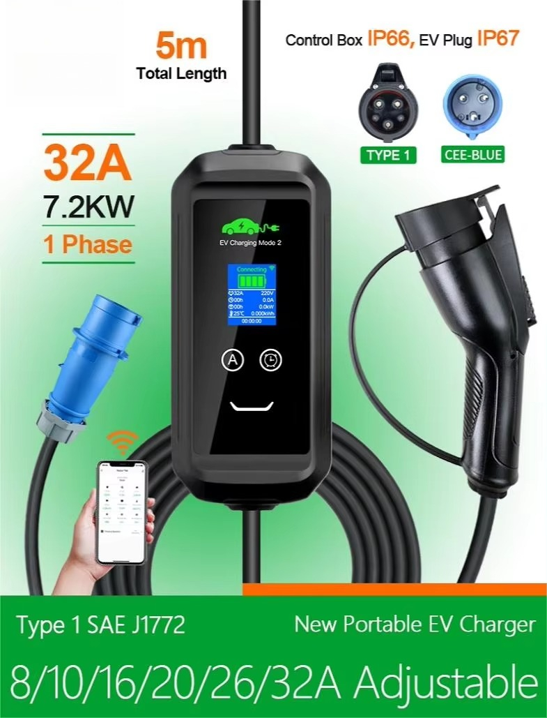 맞춤형 미국 AC 휴대용 전기차 충전기 J1772 플러 - Ev Charging Pile 리뷰 및 가격