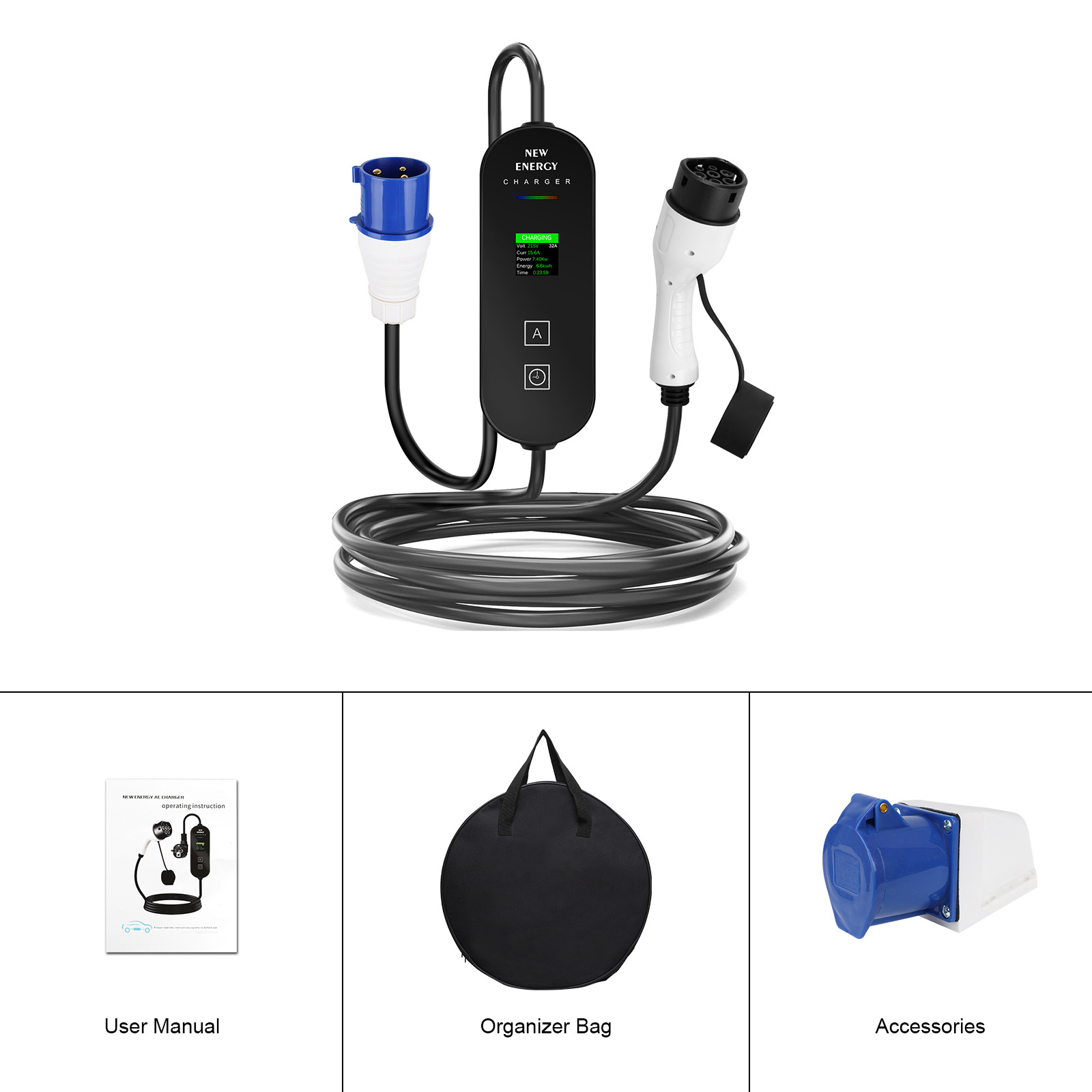 EU/영국식 플러그, CEE 32A/16A, 휴대용 전 - Portable Ev Charger 32A Type 2 Cee Plug 리뷰 및 가격