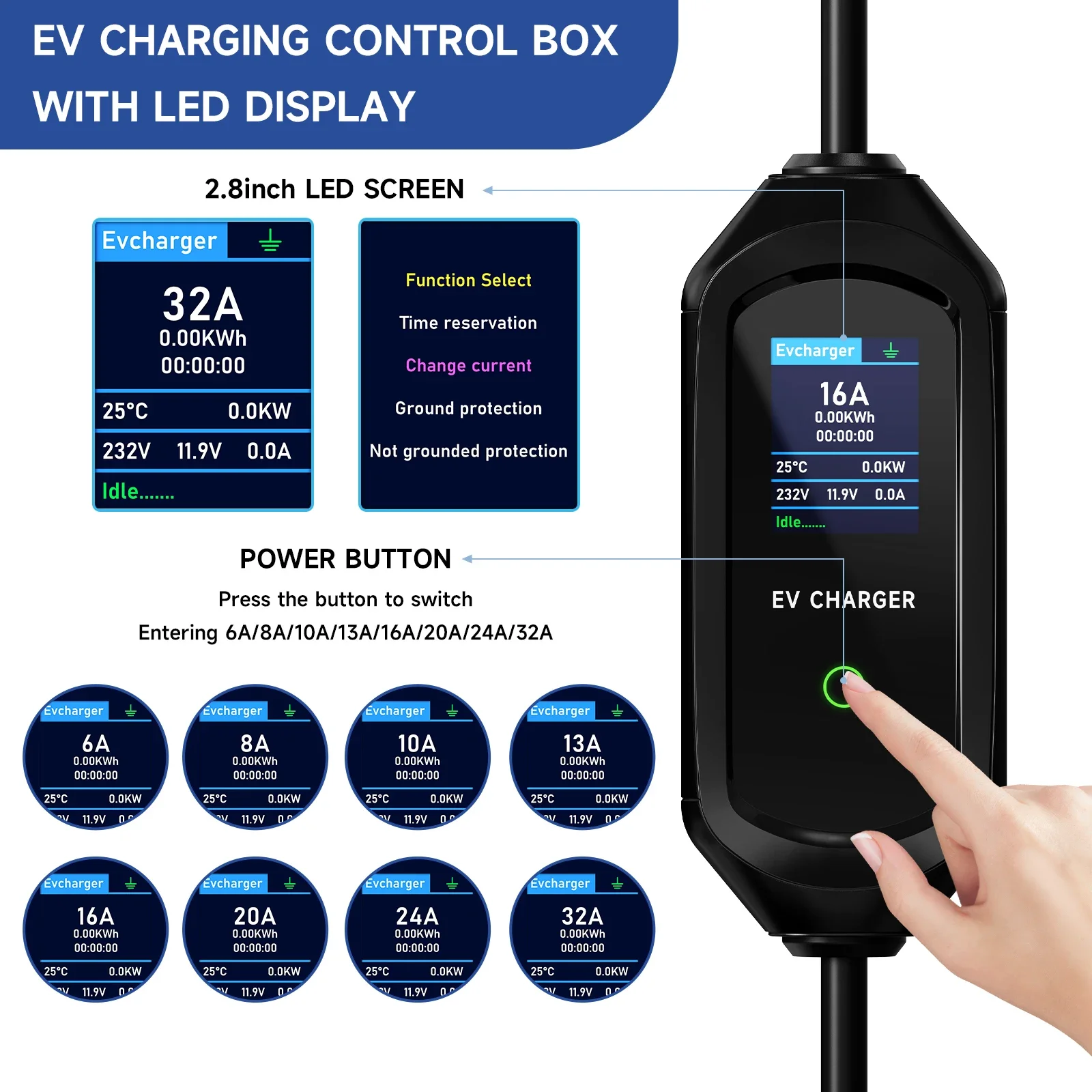 Puppyfc 7.2KW Type1 EV 충전기 32A - Portable Ev Charger 32A Type 2 Cee Plug 리뷰 및 가격