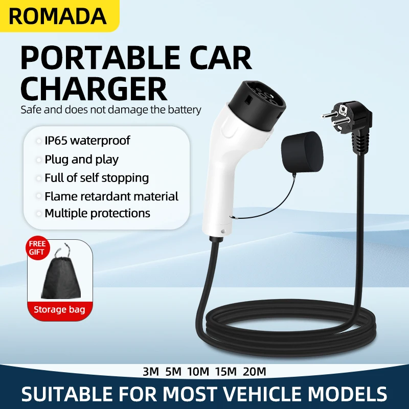 로마다 3.5KW 16A EV 휴대용 충전기 3M 5M - Ev Charger Adapter 리뷰 및 가격