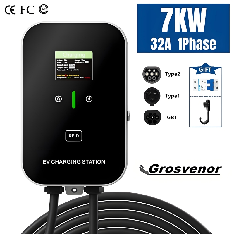새로운 7KW 타입2 전기차 충전기 32A EV 충전소 - Wallbox Ev 리뷰 및 가격