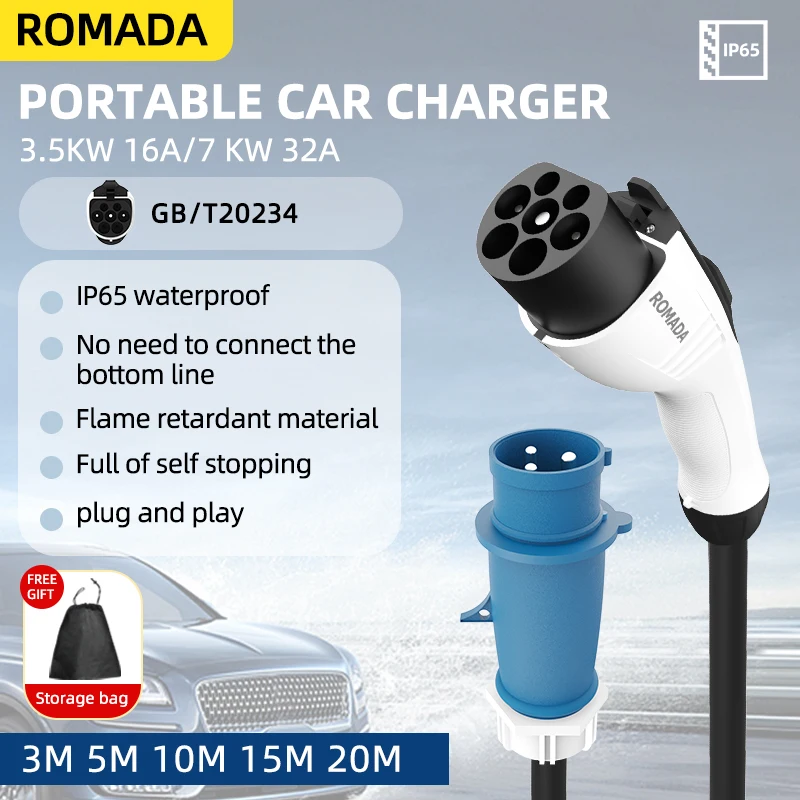 전기 자동차용 7KW 32A EV 휴대용 충전기 3M  - Ev Charger Adapter 리뷰 및 가격