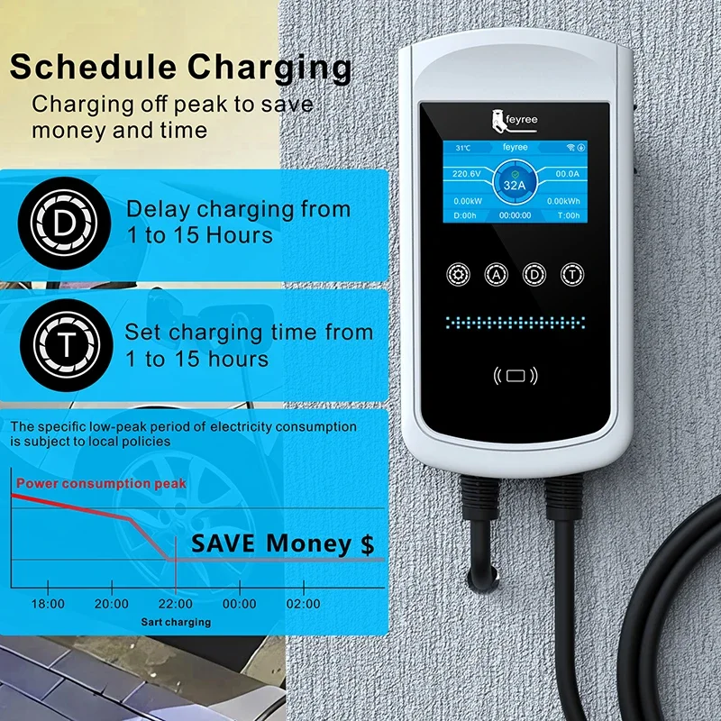 페이리 타입2 EV 충전기 32A 7.6KW 충전 스테 - Wallbox Ev 리뷰 및 가격